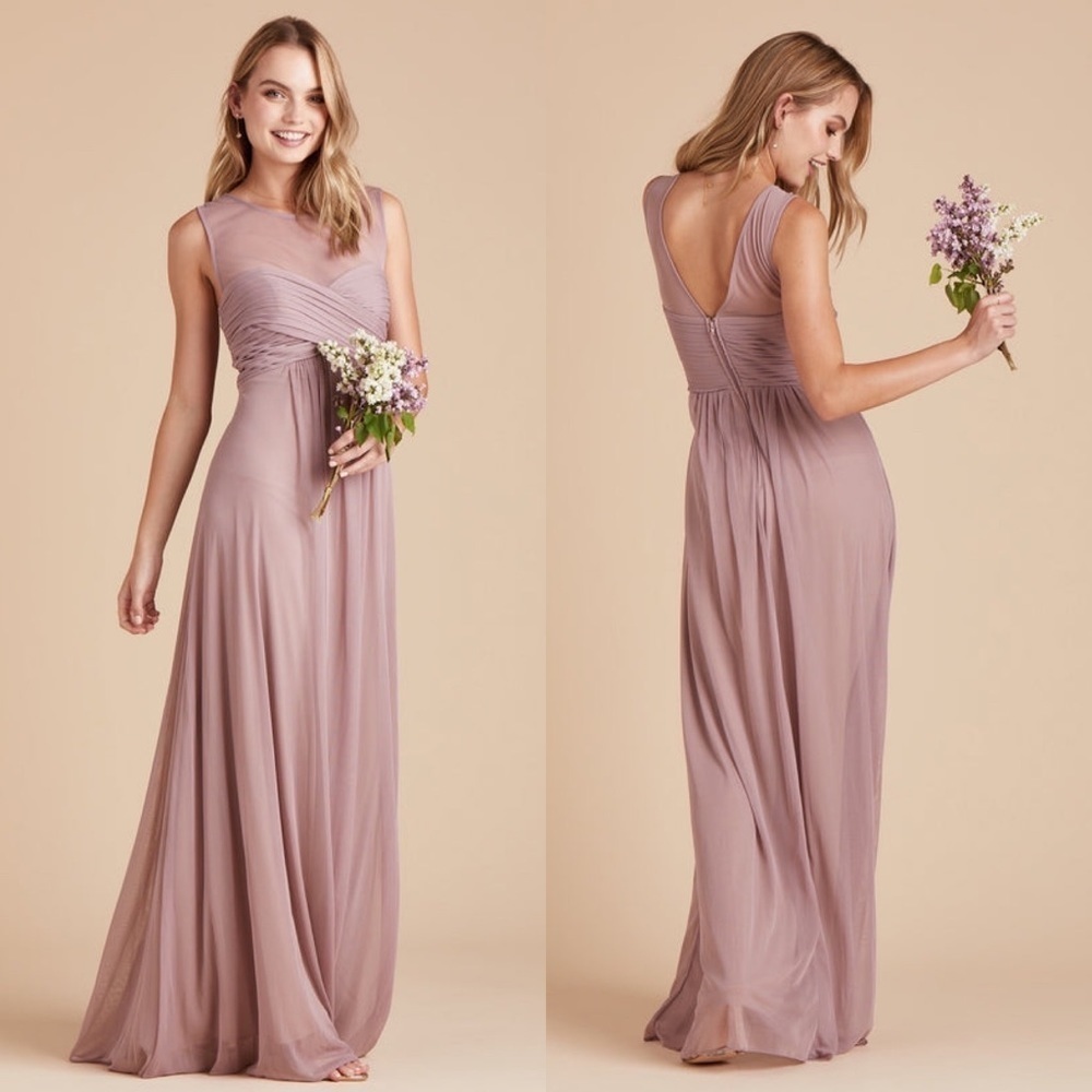 NWT Birdy Grey RYAN DRESS MESH MAUVE Bridesmaid Wedding Guest Maxi Size Small